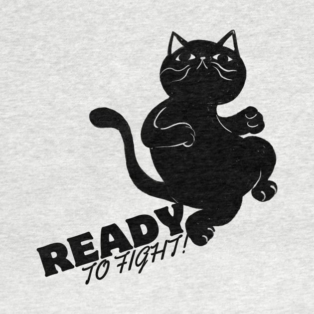 BLACK CAT READY TO FIGHT by hand.xyz